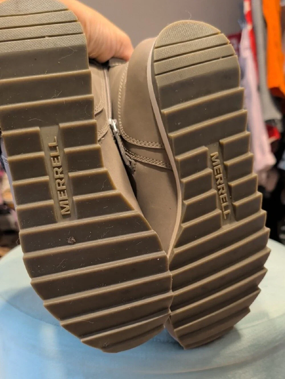 Merrell Gray Buckle Ankle Boots
